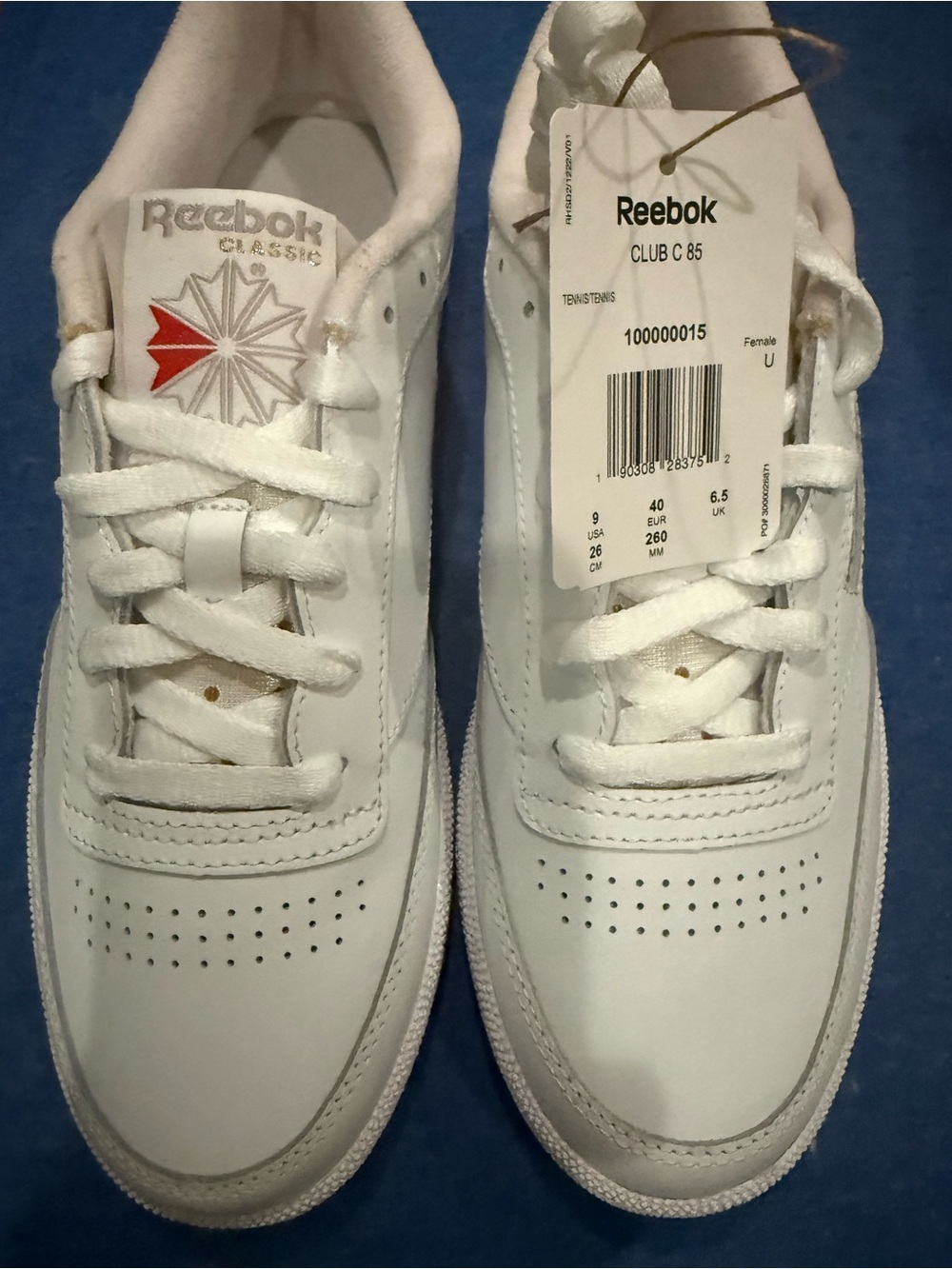 Reebok Classic White Sneakers with Red Accent